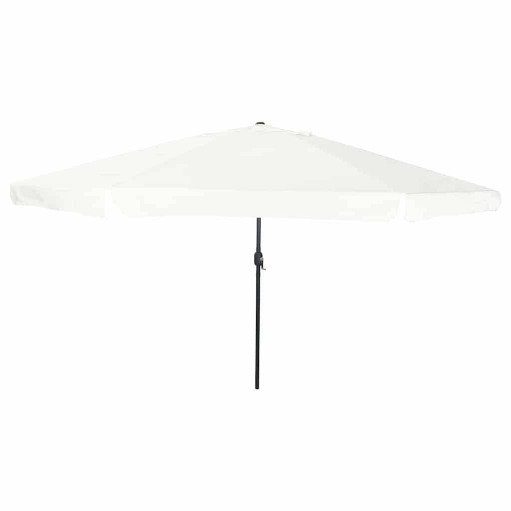 Parasol de jardin polyester et acier couleur sable 394 x 394 x 248 cm - PANGIVO - Image 1