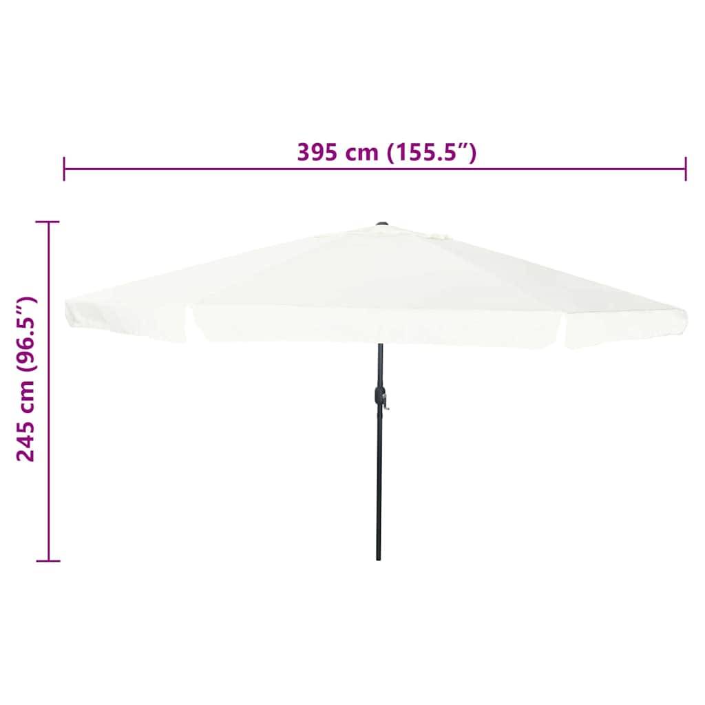 Parasol de jardin polyester et acier couleur sable 394 x 394 x 248 cm - PANGIVO - Image 7
