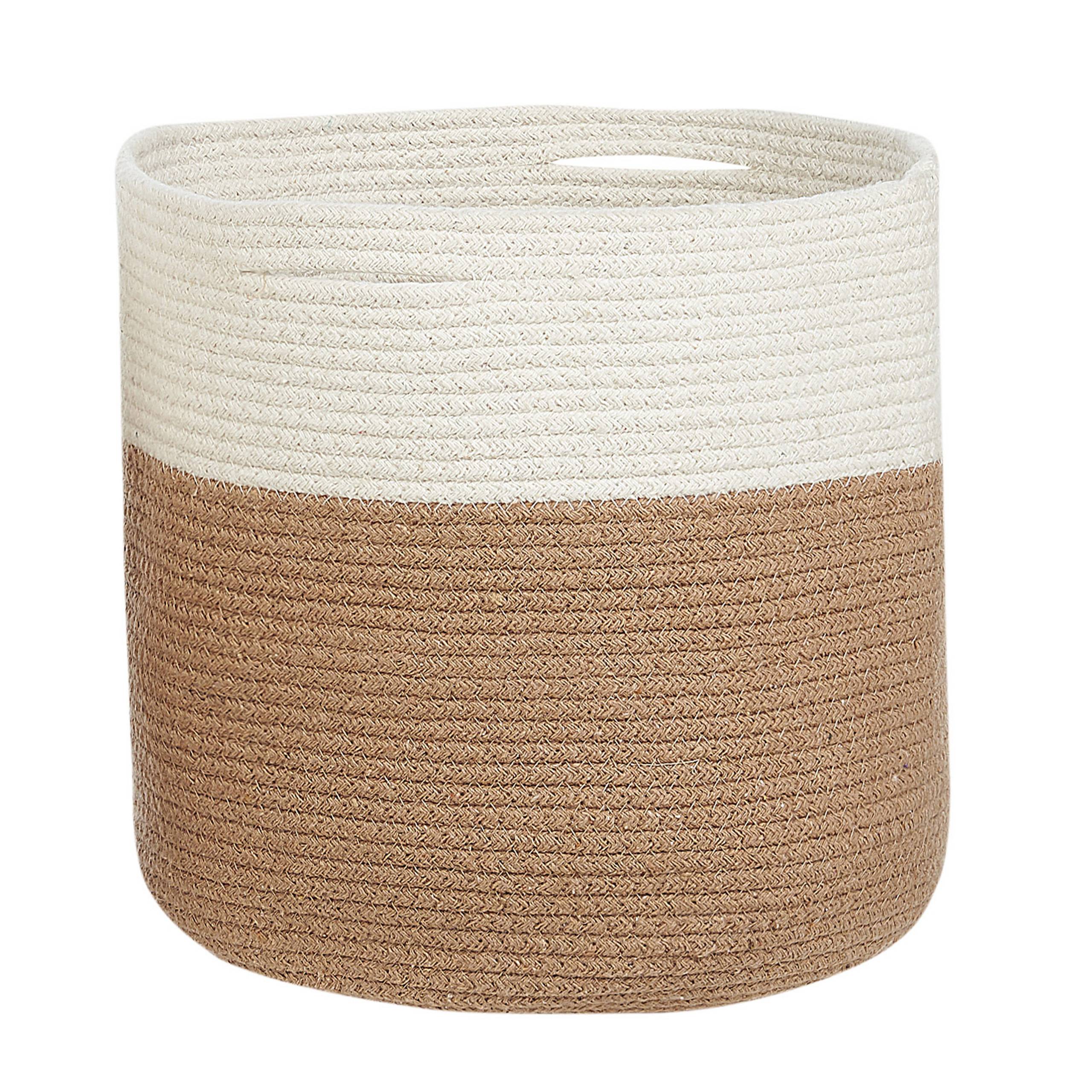 Beliani - Paniers Beige et Blanc en Coton ⌀ 52 cm Corbeille à Linge Tressée Pratique pour Intérieur Salon Chambre Rangement Lot de 2 - Imagen 4