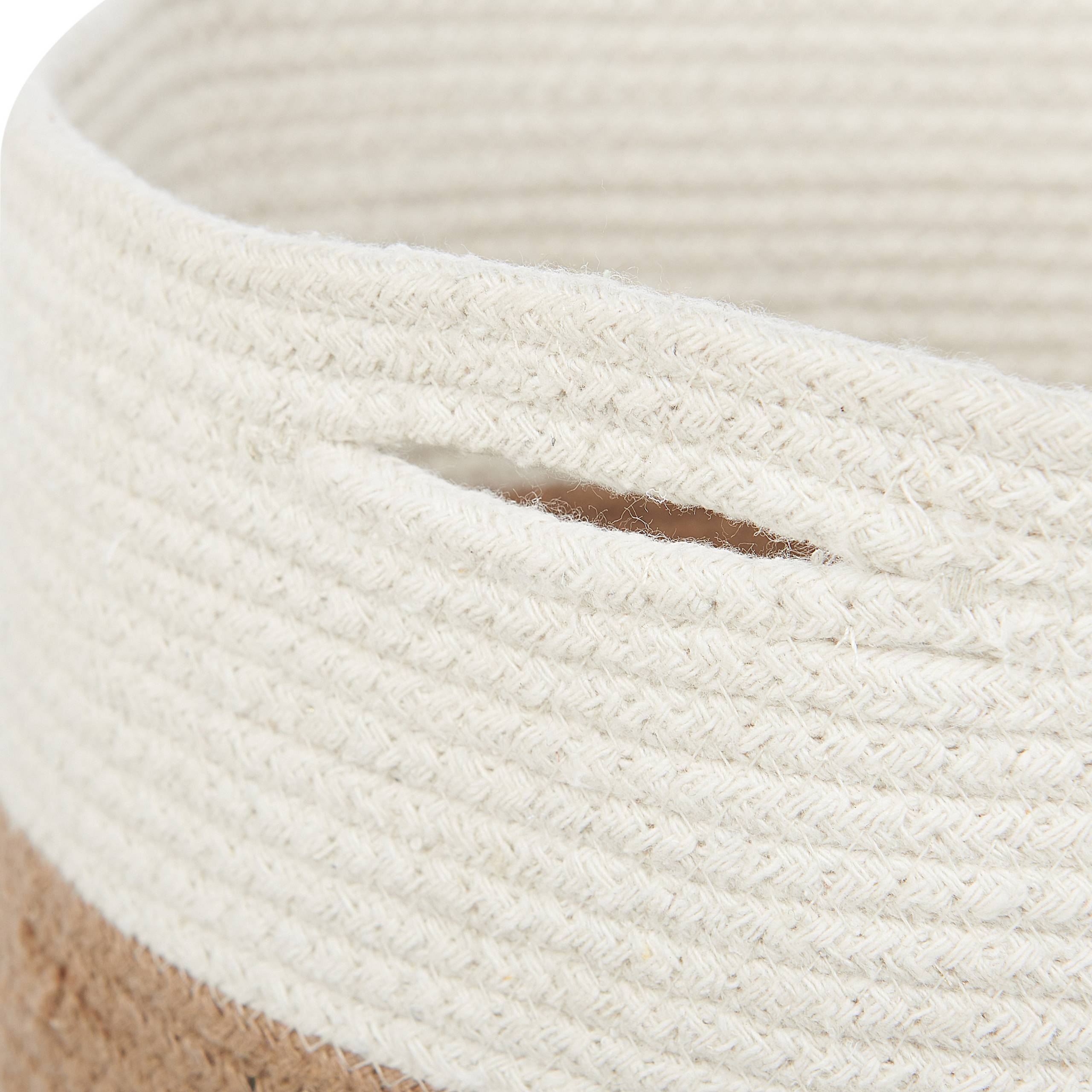 Beliani - Paniers Beige et Blanc en Coton ⌀ 52 cm Corbeille à Linge Tressée Pratique pour Intérieur Salon Chambre Rangement Lot de 2 - Imagen 6