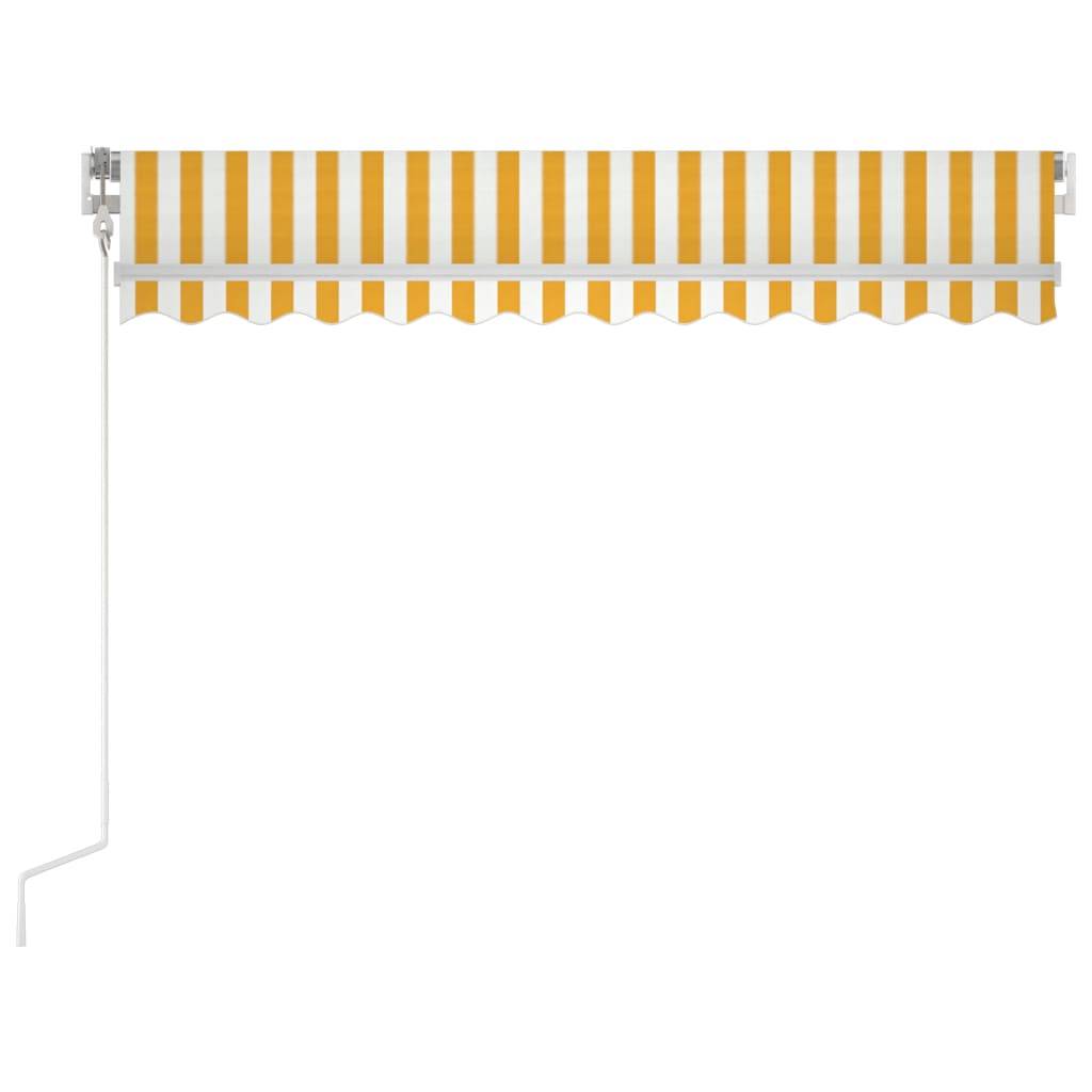 Auvent Motorisé Aluminium Terrasse Capteur Vent LED 300x250cm Jaune/Blanc - ComfortXL Outdoor Living - Image 4