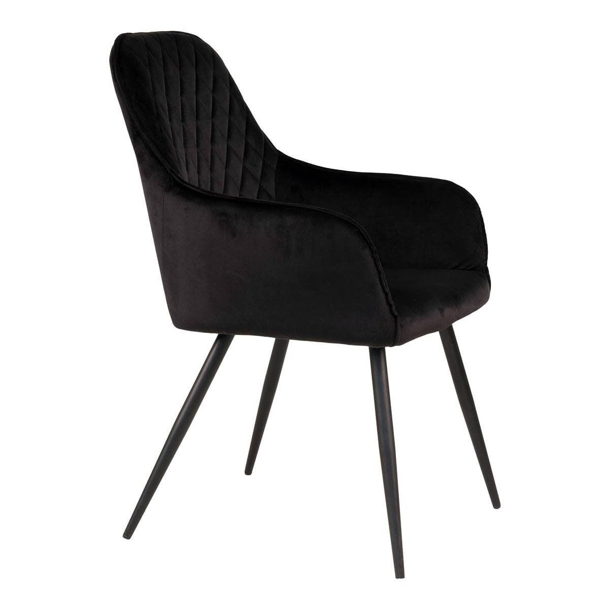 ALTOBUY - Lot de 4 Fauteuils Velours Noir et Piétement Acier Noir - VIBY - Image 3