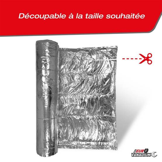 Isolant multicouche mince pour toiture et rénovation - Isolation thermique et phonique découpable 27 épaisseurs 15 m² Gris - Image 4