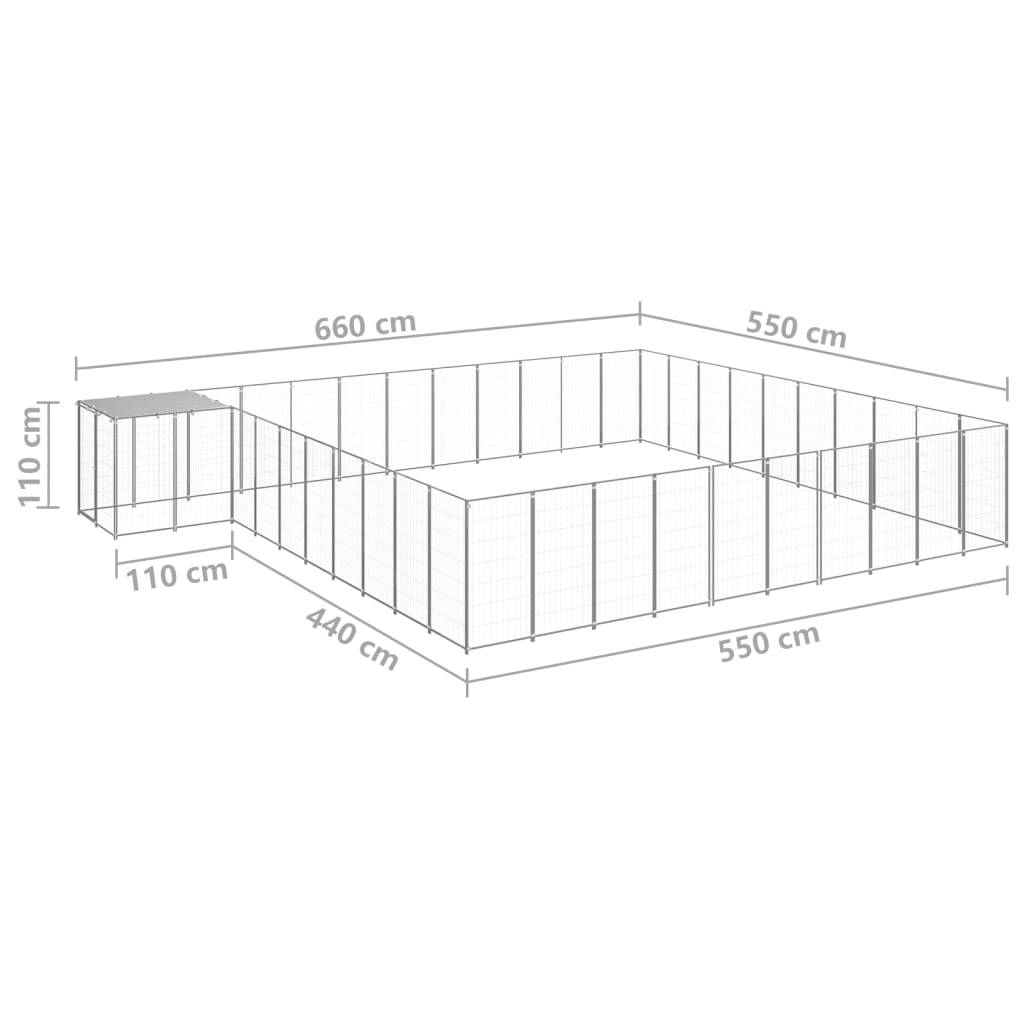 Vidaxl - Chenil Argenté 31,46 m² Acier vidaXL 3082247 - Imagen 3