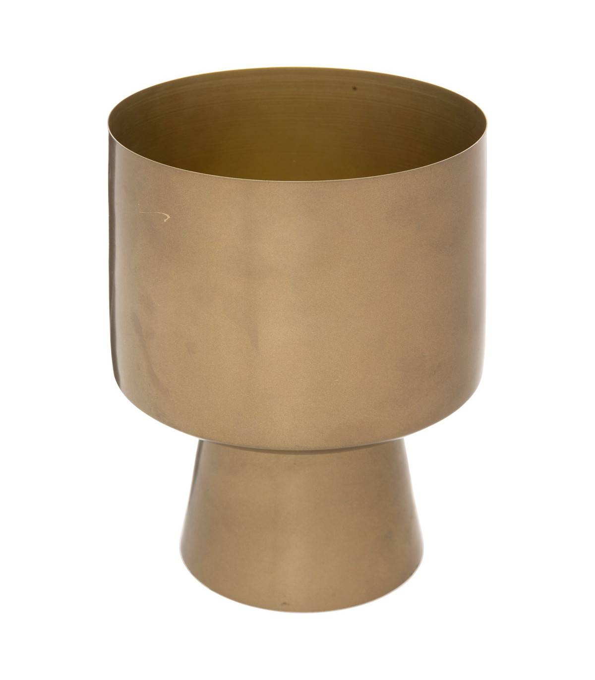 Cache-pot sur pied en métal doré  D 17 x H 22 cm