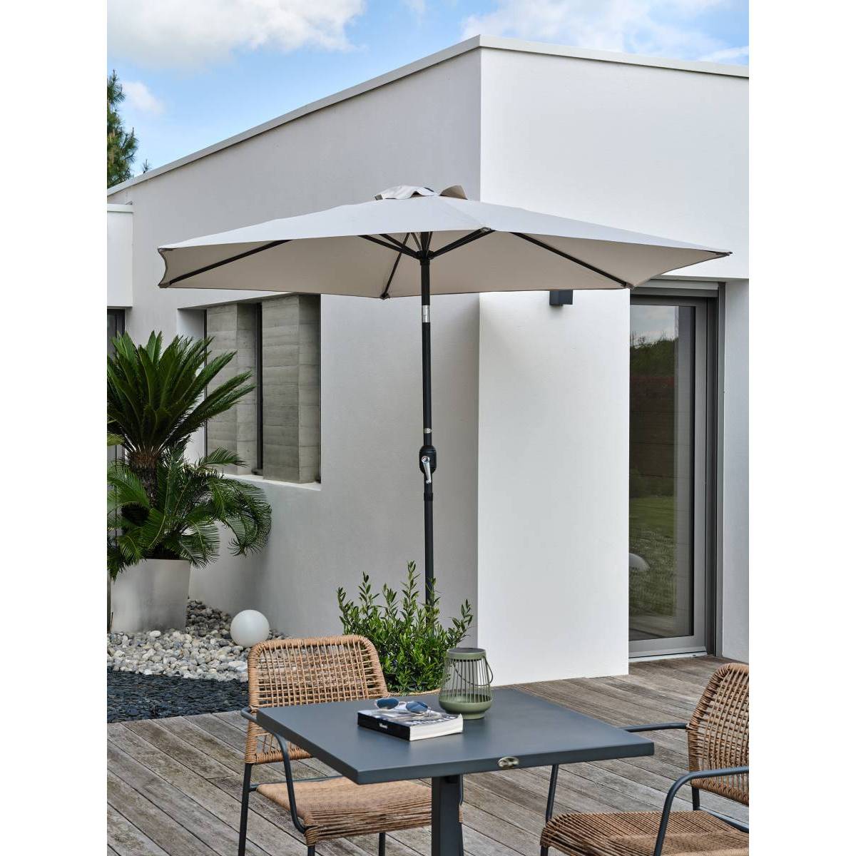 Dcb Garden - Parasol Inclinable à Manivelle "Marbella" 270cm Anthracite - Image 3