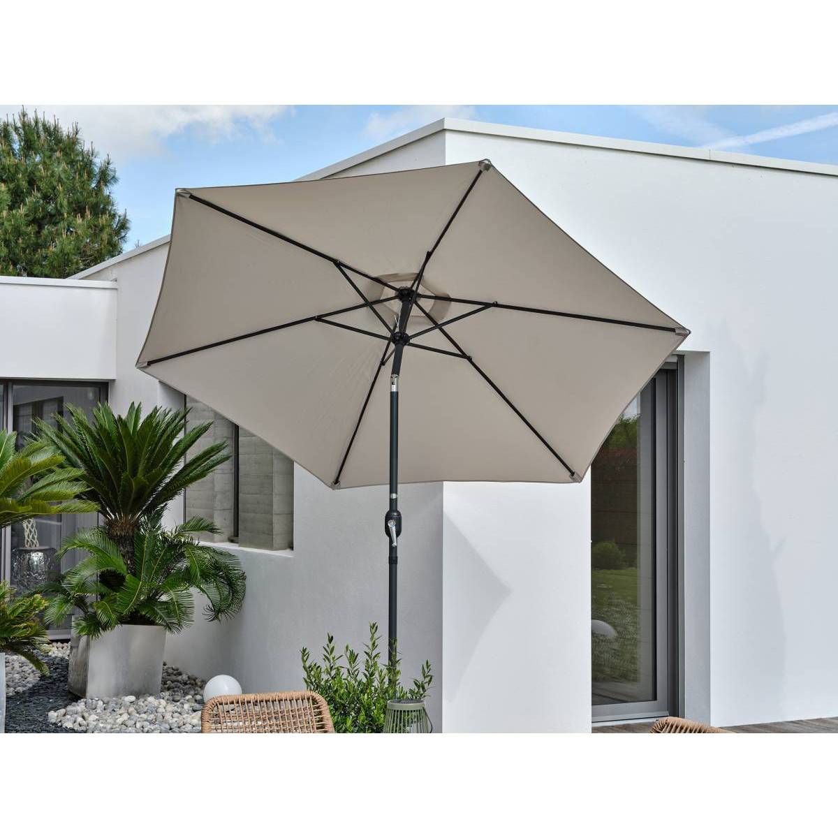 Dcb Garden - Parasol Inclinable à Manivelle "Marbella" 270cm Anthracite - Image 4