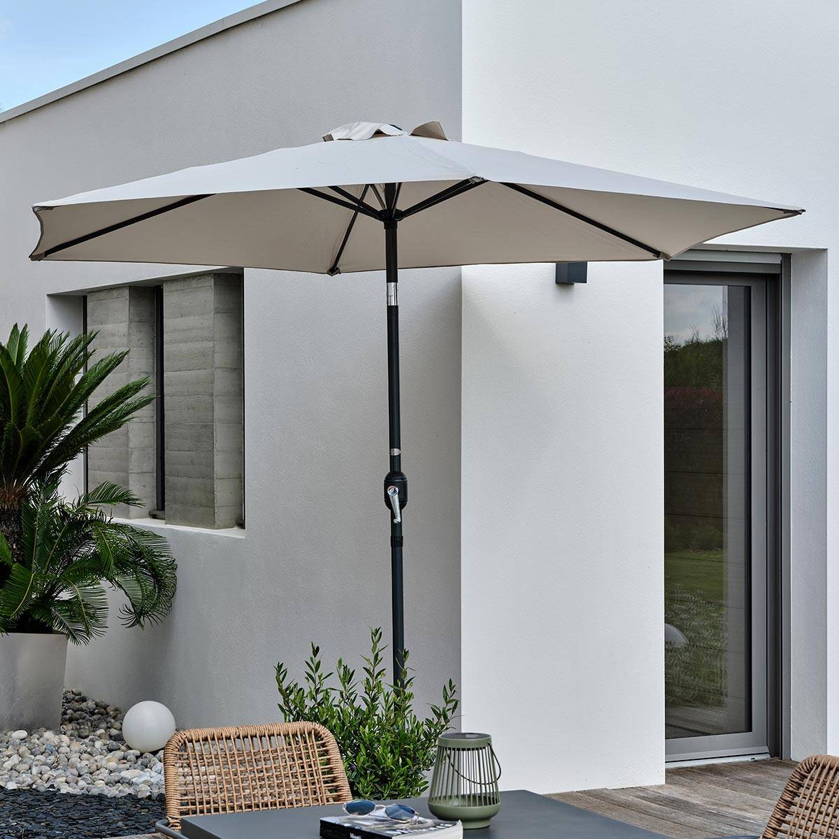 Dcb Garden - Parasol Inclinable à Manivelle "Marbella" 270cm Anthracite - Image 2