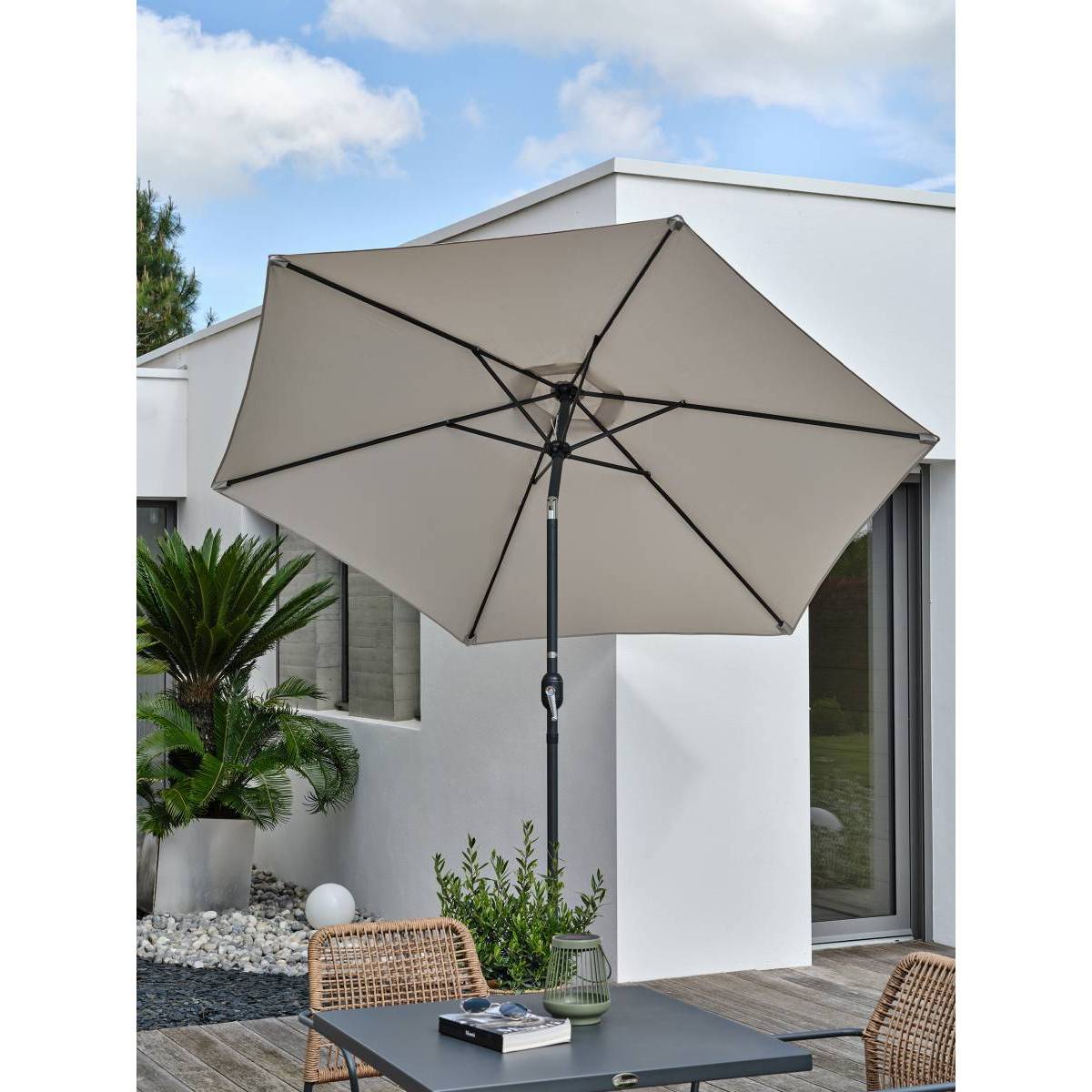 Dcb Garden - Parasol Inclinable à Manivelle "Marbella" 270cm Anthracite - Image 5
