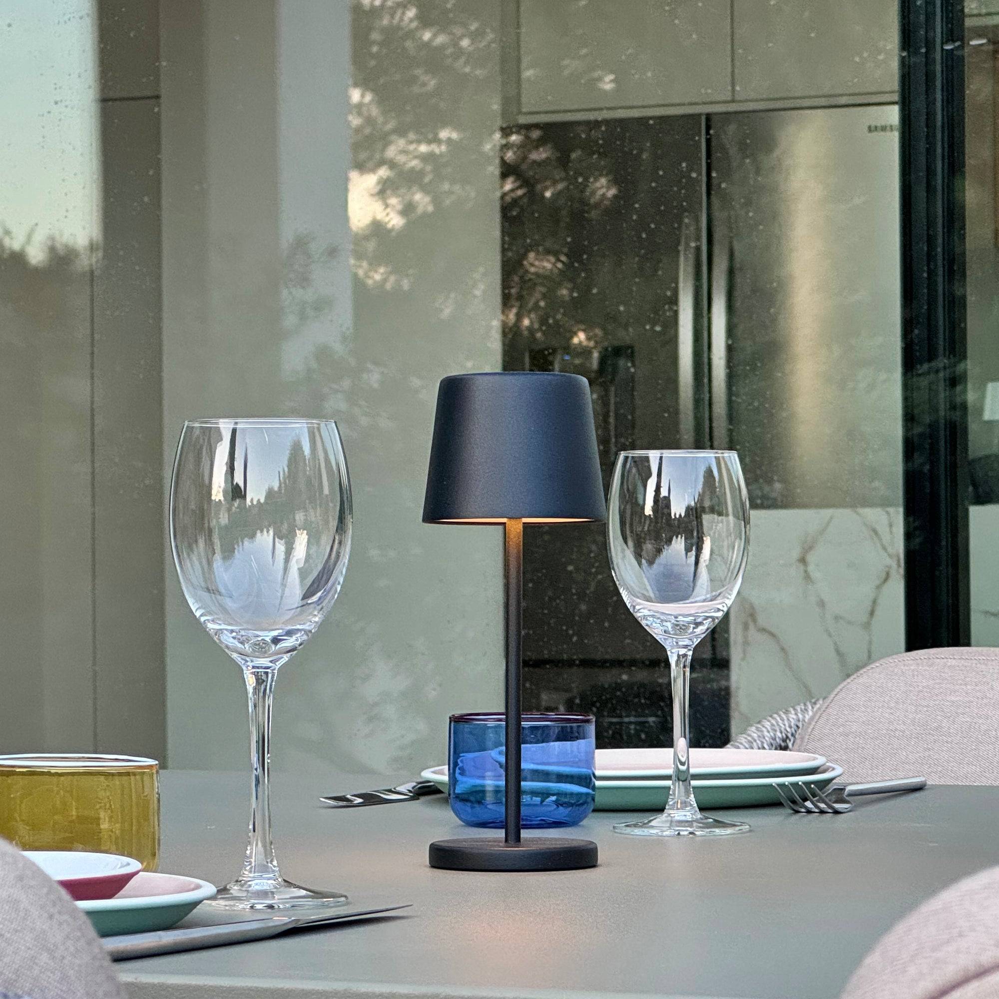 Lumisky - 6 Lampes de table MINI KELLY Noir H22cm + base de chargement - Imagen 3