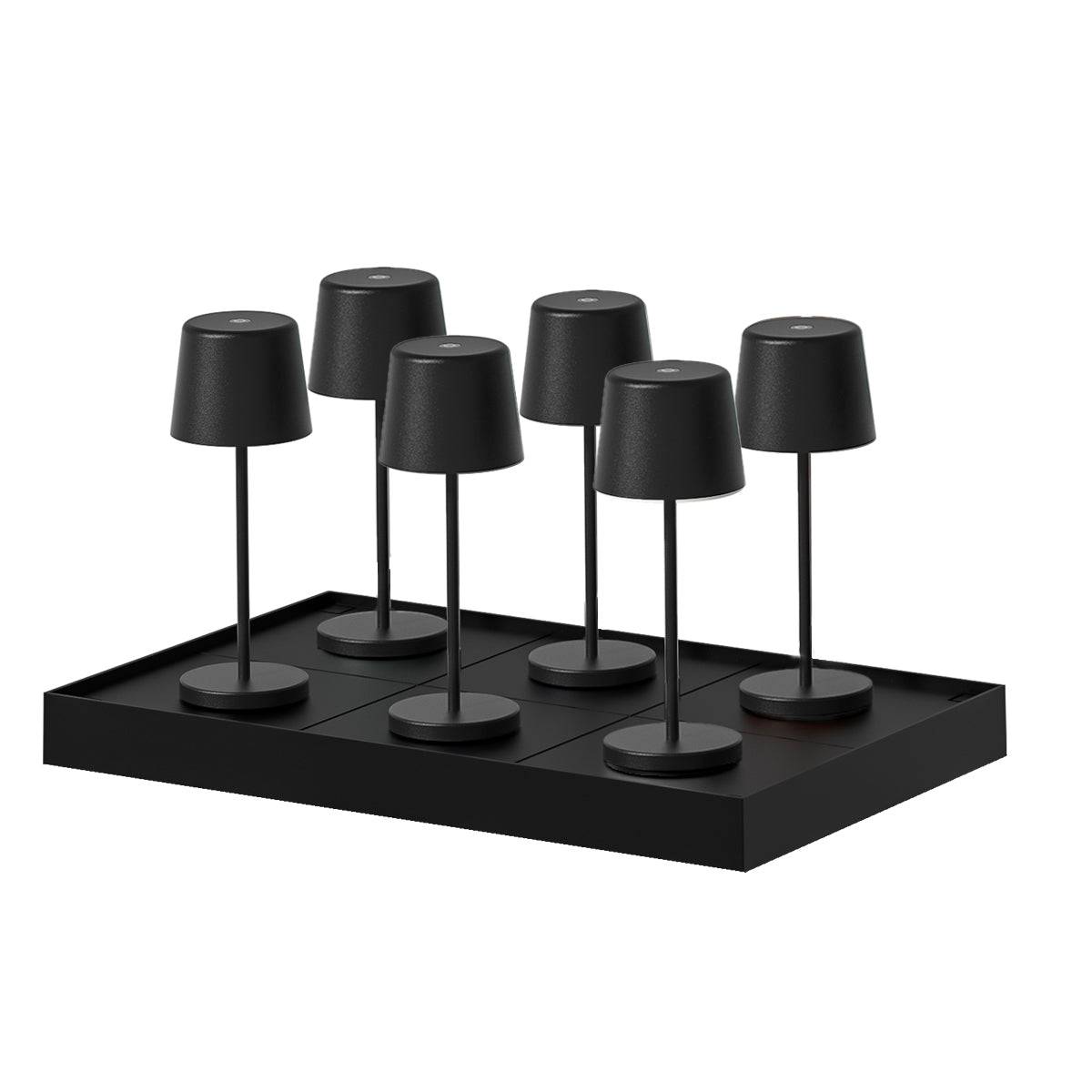 Lumisky - 6 Lampes de table MINI KELLY Noir H22cm + base de chargement - Imagen 1