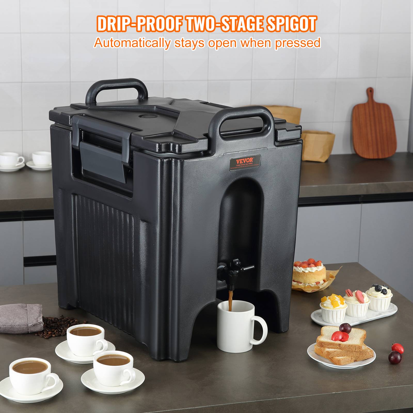 VEVOR Distributeur boissons isotherme 37,6 L, eau chaude/froide non électrique. Camping. - Image 5