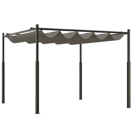Pergola de jardin métal pour terrasse toit rétractable UPF30+ 3x3m gris - ComfortXL Outdoor Living - Image 1