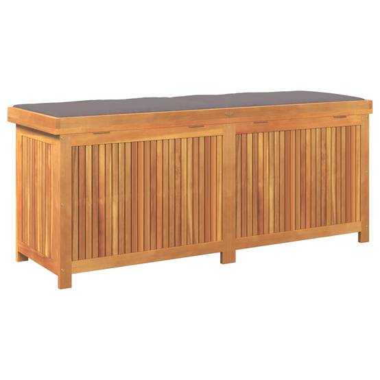 Coffre de jardin bois d'acacia massif naturel et gris foncé 150 x 50 x 60.5 cm - PANGIVO - Image 7