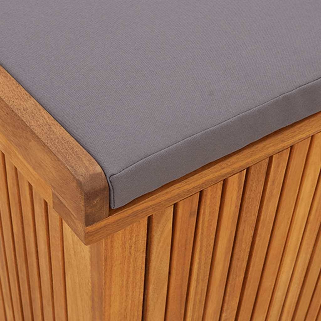 Coffre de jardin bois d'acacia massif naturel et gris foncé 150 x 50 x 60.5 cm - PANGIVO - Image 9