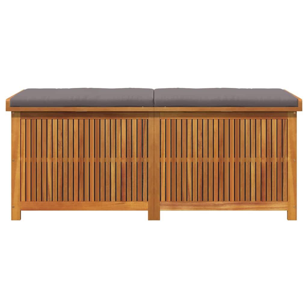Coffre de jardin bois d'acacia massif naturel et gris foncé 150 x 50 x 60.5 cm - PANGIVO - Image 5