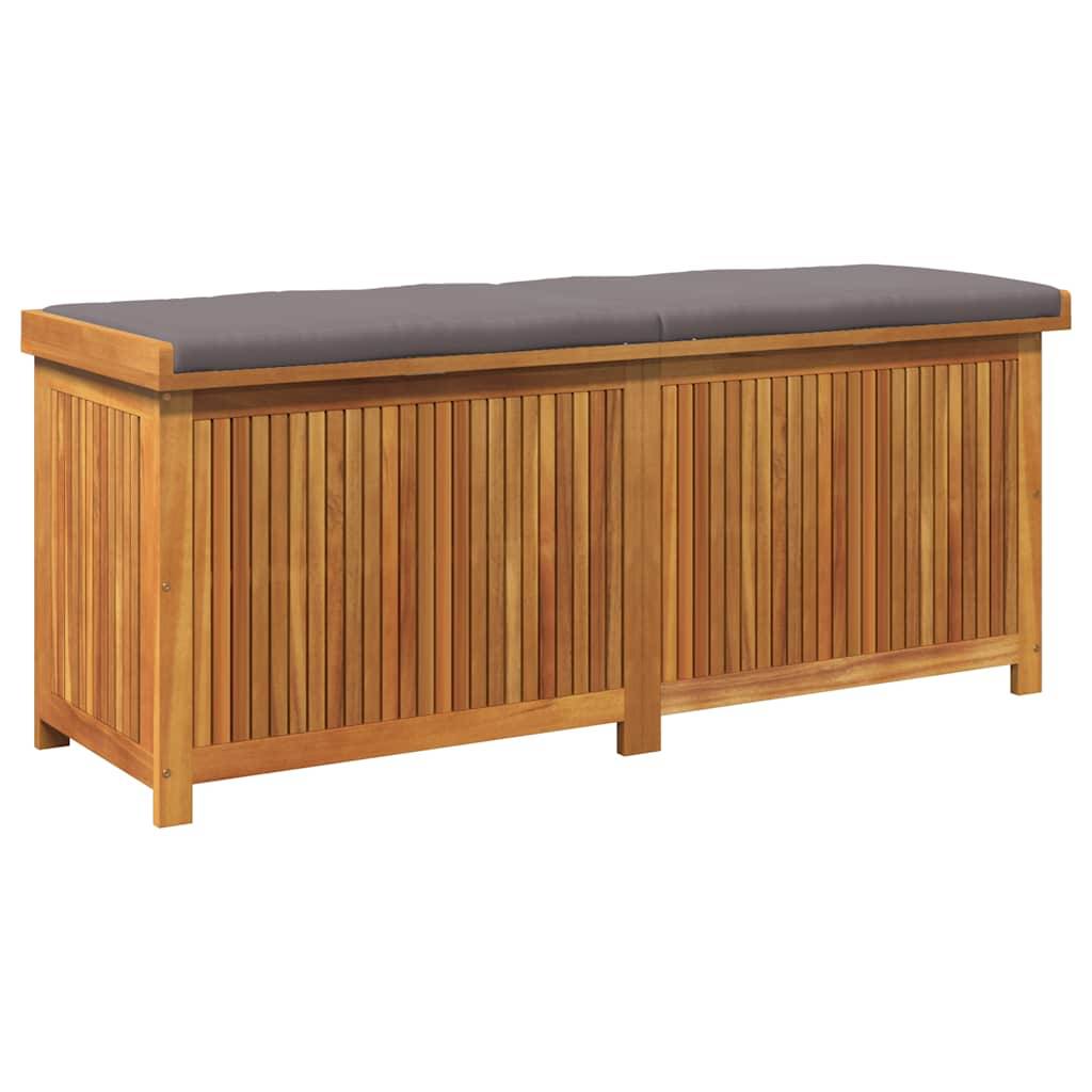 Coffre de jardin bois d'acacia massif naturel et gris foncé 150 x 50 x 60.5 cm - PANGIVO - Image 2