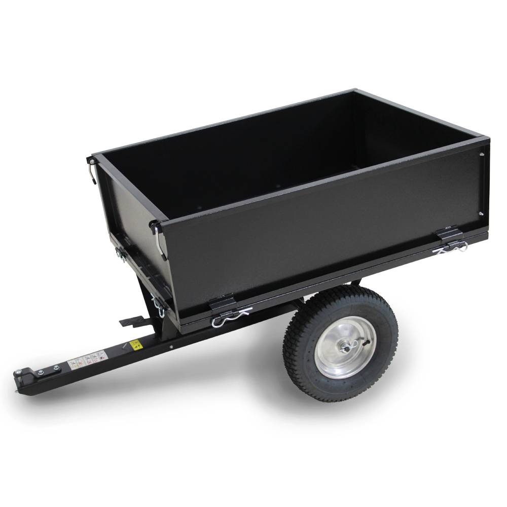 Elem Garden Technic - Remorque pour tracteur tondeuse avec benne basculante - charge max 225kg. - Image 1