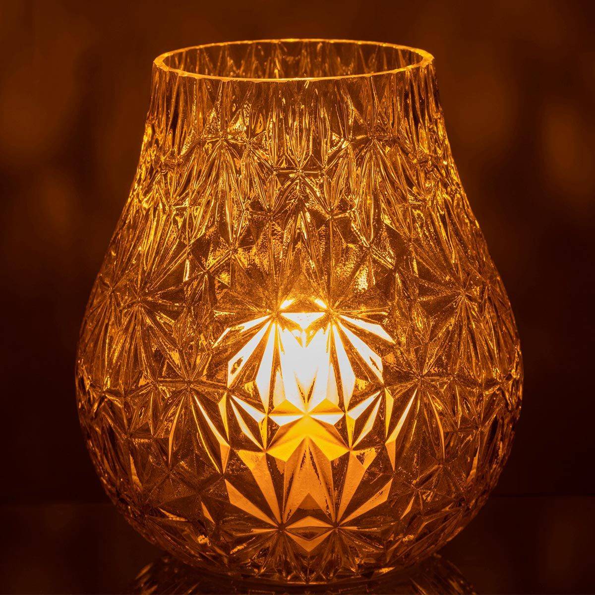 Vase Design en Verre "Diamant" 22cm Jaune - Image 3