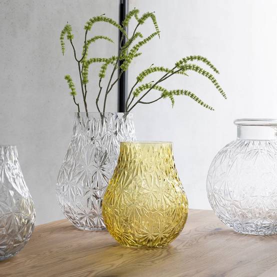 Vase Design en Verre "Diamant" 22cm Jaune - Image 7