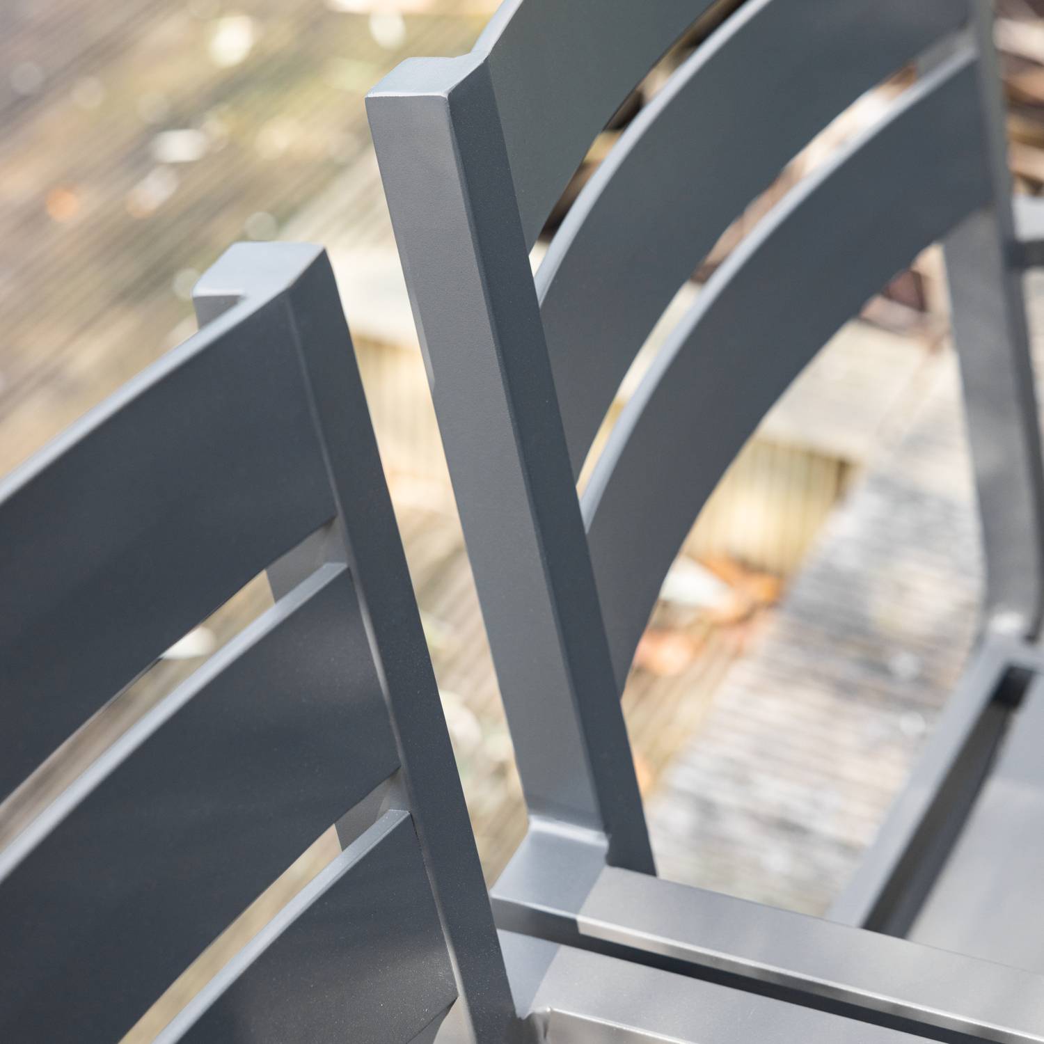 Salon de jardin extensible 10 places de 180/300cm aluminium anthracite VENEZIA - HAPPY GARDEN - Imagen 7