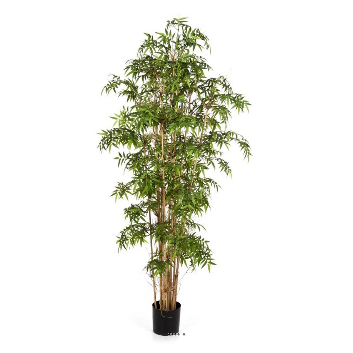 Artificielles - Bambou du Japon Luxe artificiel H 140 cm 2358 feuilles en pot - dimhaut: H 140 cm - couleur: Vert