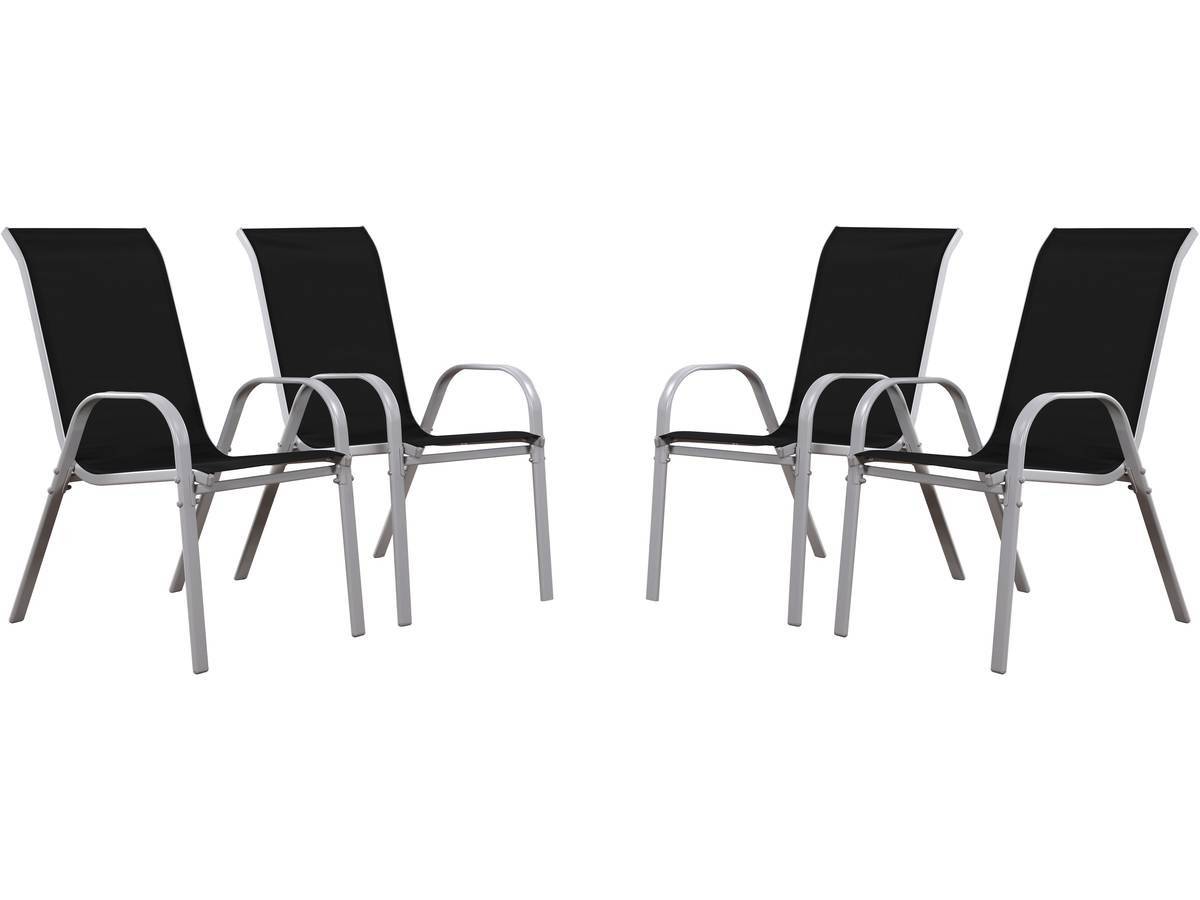 Fauteuil Jardin Textilène "cordoba" - Phoenix - Noir - Lot De 4 -habitat Et Jardin - Imagen 1