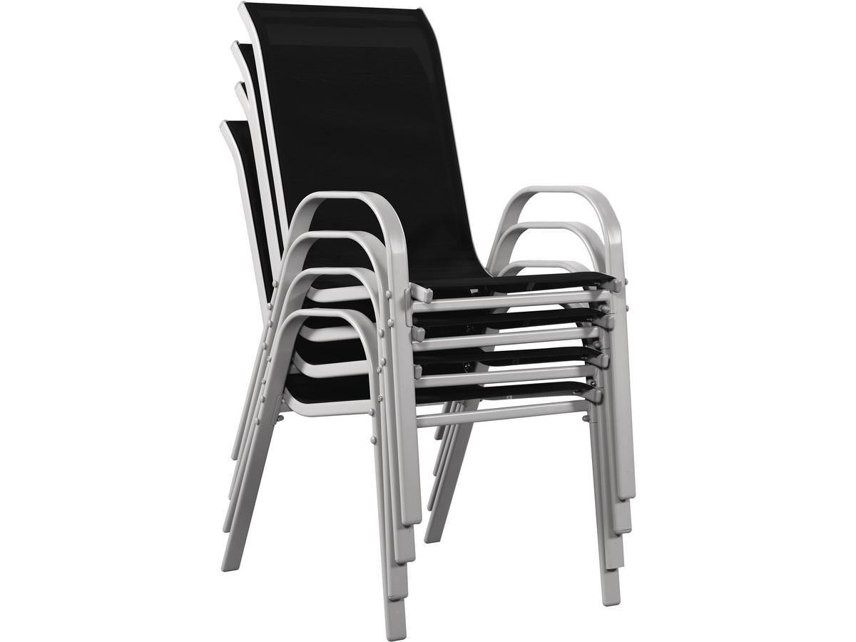 Fauteuil Jardin Textilène "cordoba" - Phoenix - Noir - Lot De 4 -habitat Et Jardin - Imagen 4
