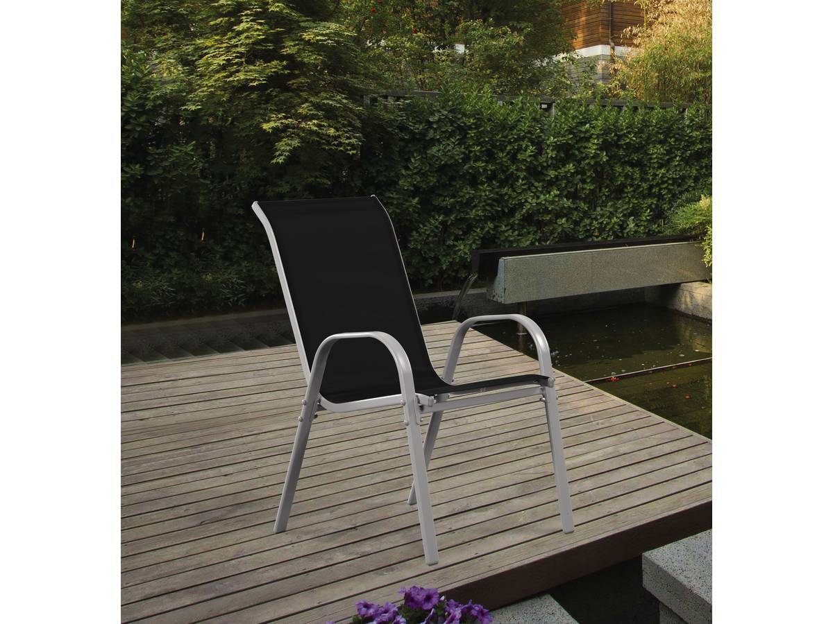 Fauteuil Jardin Textilène "cordoba" - Phoenix - Noir - Lot De 4 -habitat Et Jardin - Imagen 3