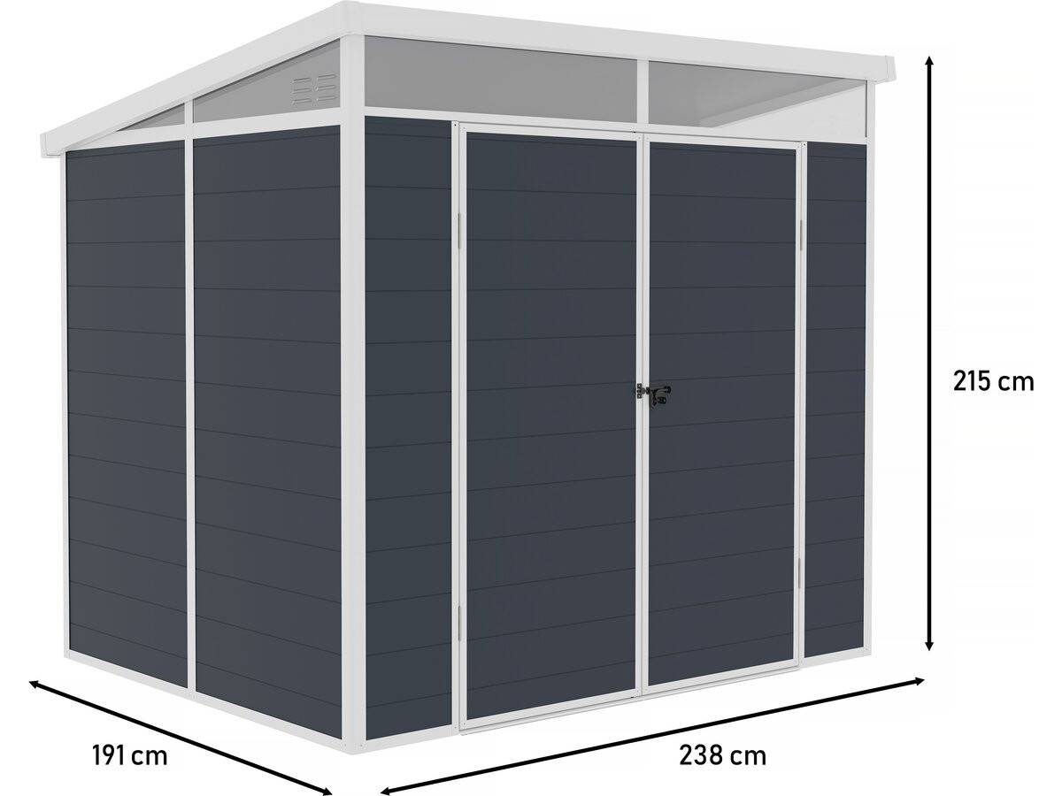 Abri De Jardin "detroit" En Résine - Gris - 4.54m² - 1.91 X 2.38 M -habitat Et Jardin - Imagen 3