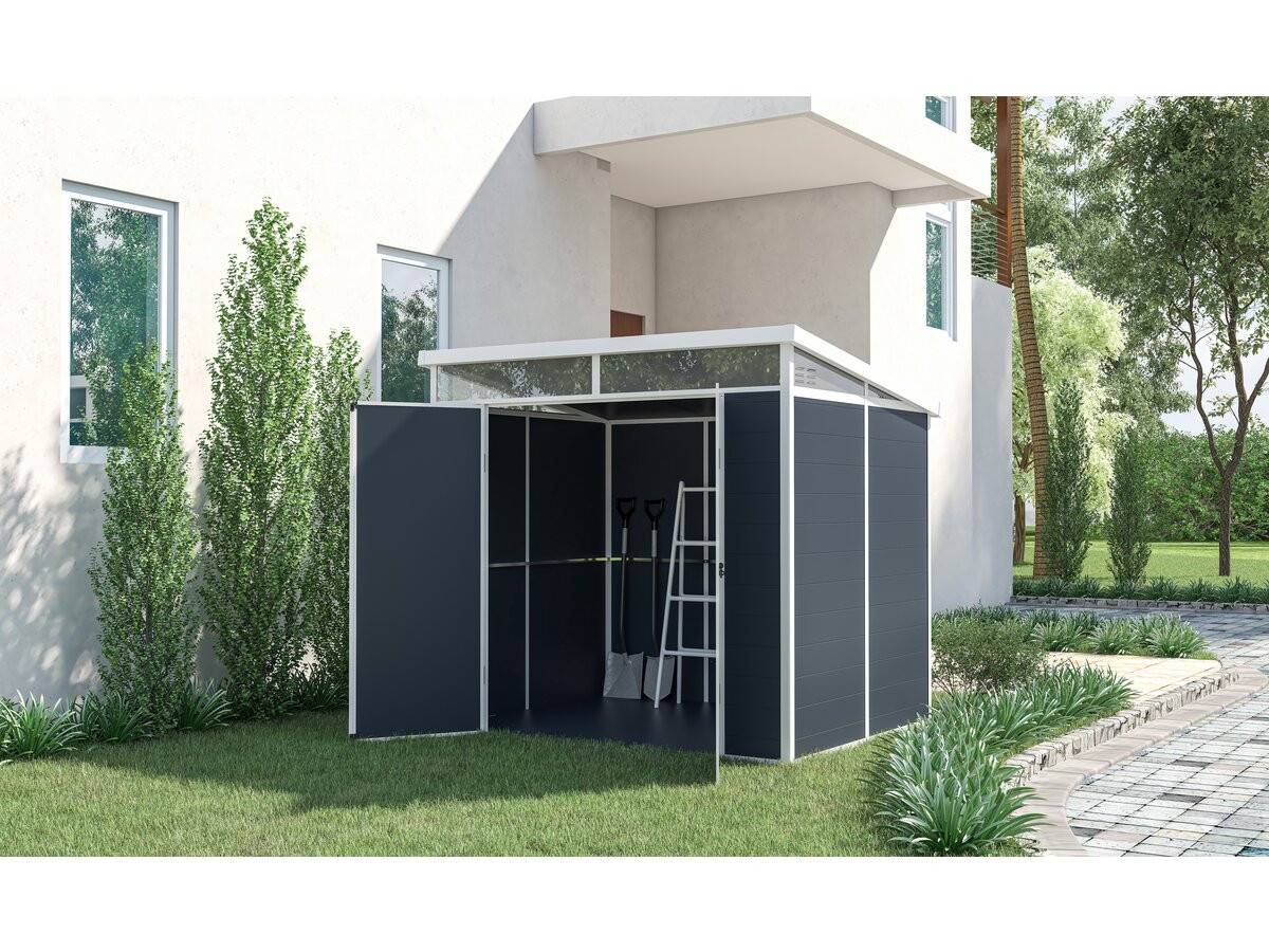 Abri De Jardin "detroit" En Résine - Gris - 4.54m² - 1.91 X 2.38 M -habitat Et Jardin - Imagen 2
