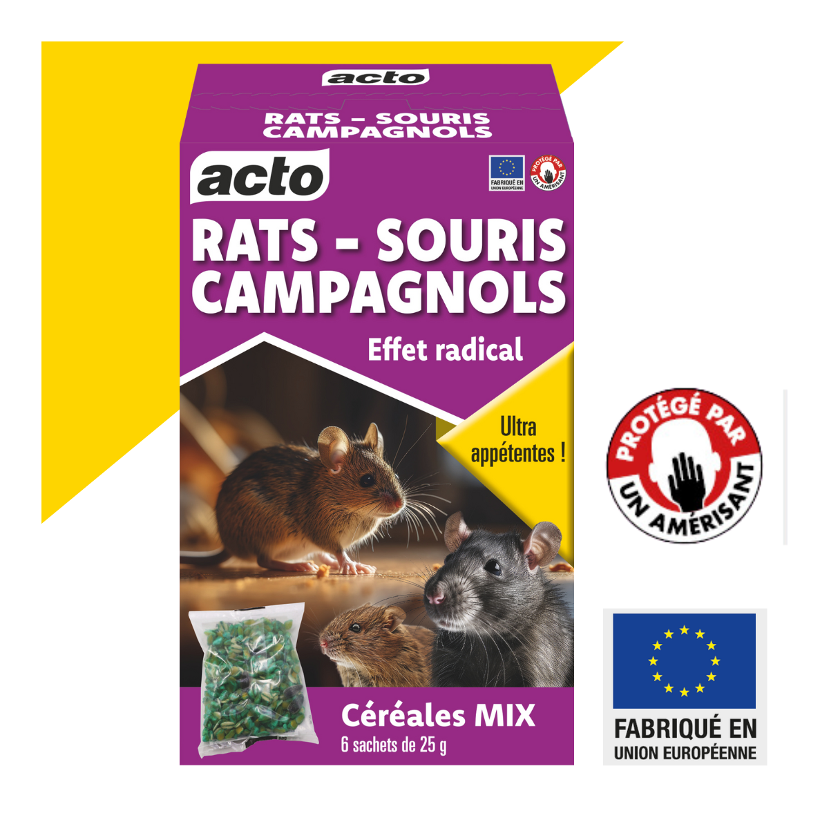 Acto - ACTO Anti-Roedores Cereales Mix - 6 x 25 grs - Cebo listo para usar eficaz - Imagen 2