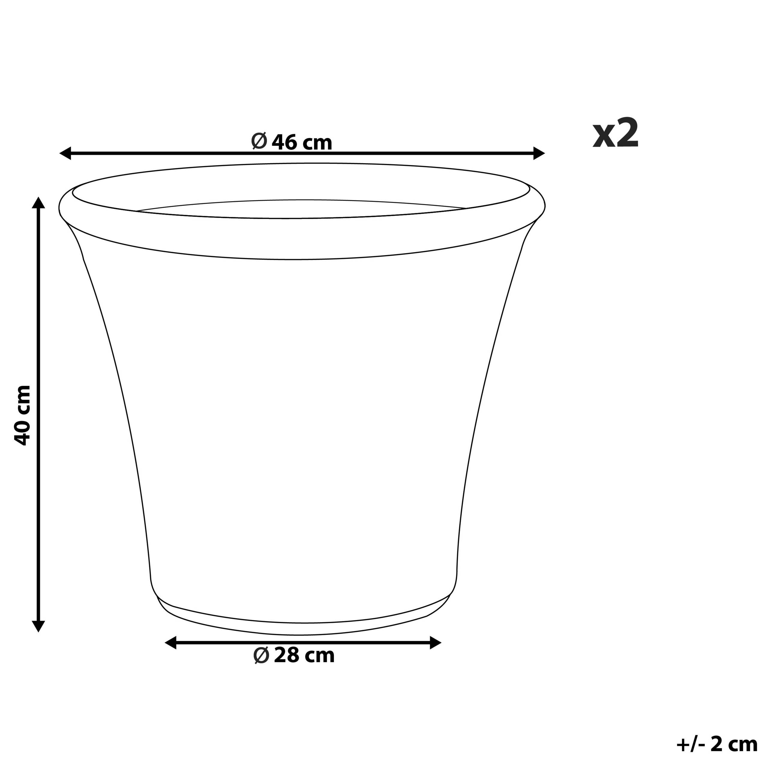 Beliani - Lot de 2 Pot de Fleurs Bleu Marine en Argile et Fibre de Verre ⌀ 46 cm Haut Forme Ronde Moderne pour Jardin Extérieur ou Terrasse Déco - Imagen 3