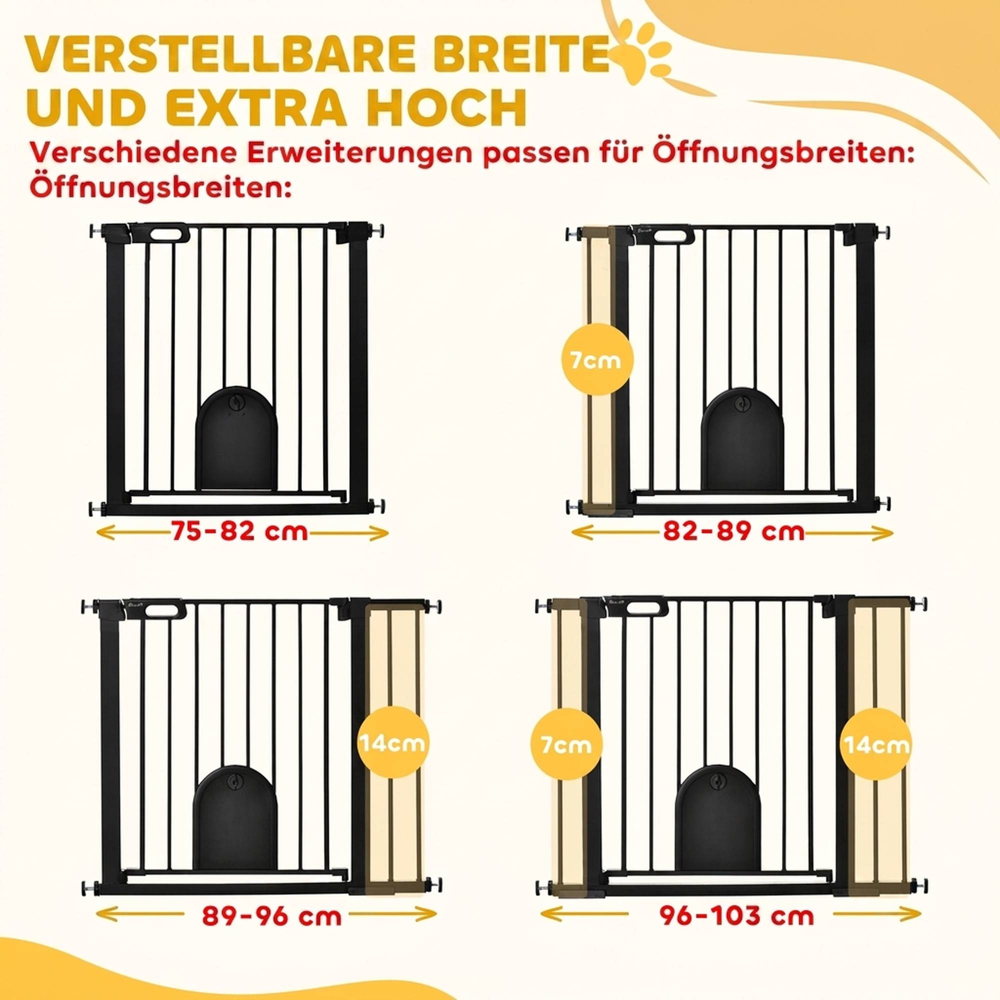 Barrière de sécurité escalier et porte pour chien, protection pour animal, acier - Image 9