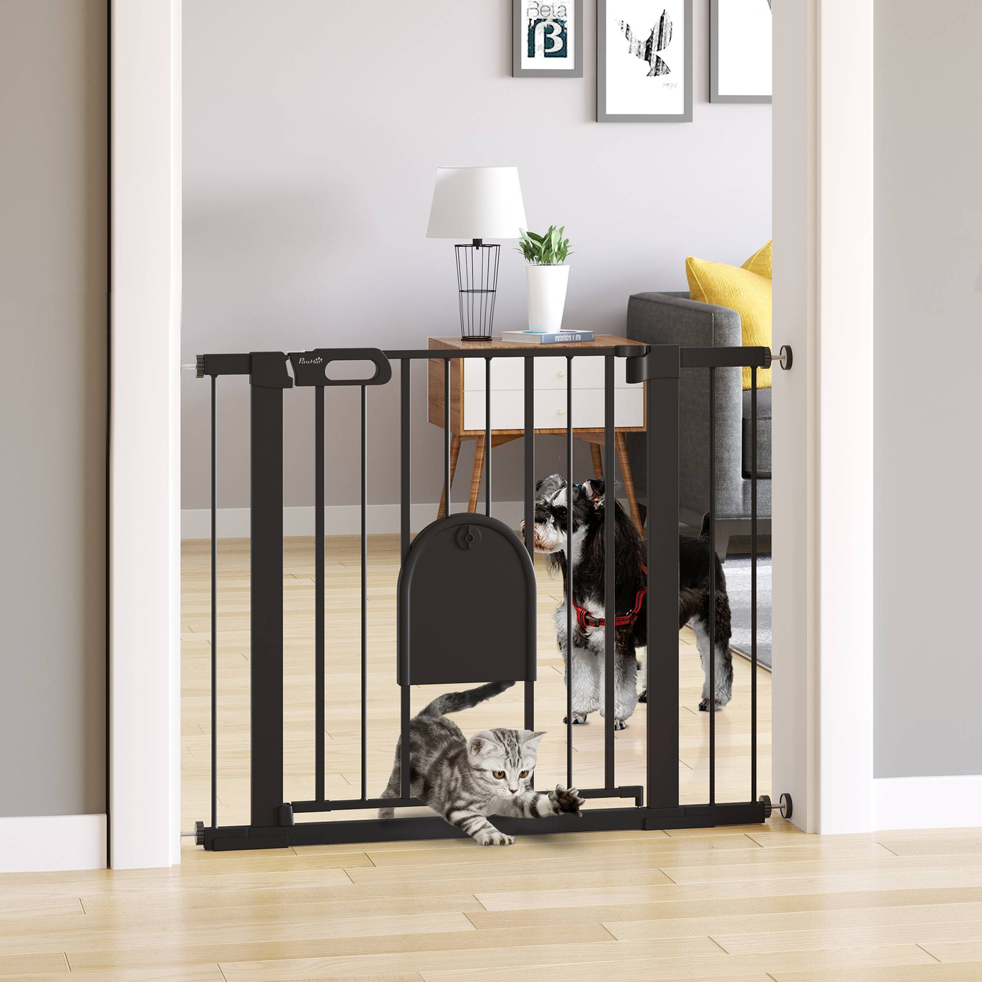 Barrière de sécurité escalier et porte pour chien, protection pour animal, acier - Image 3