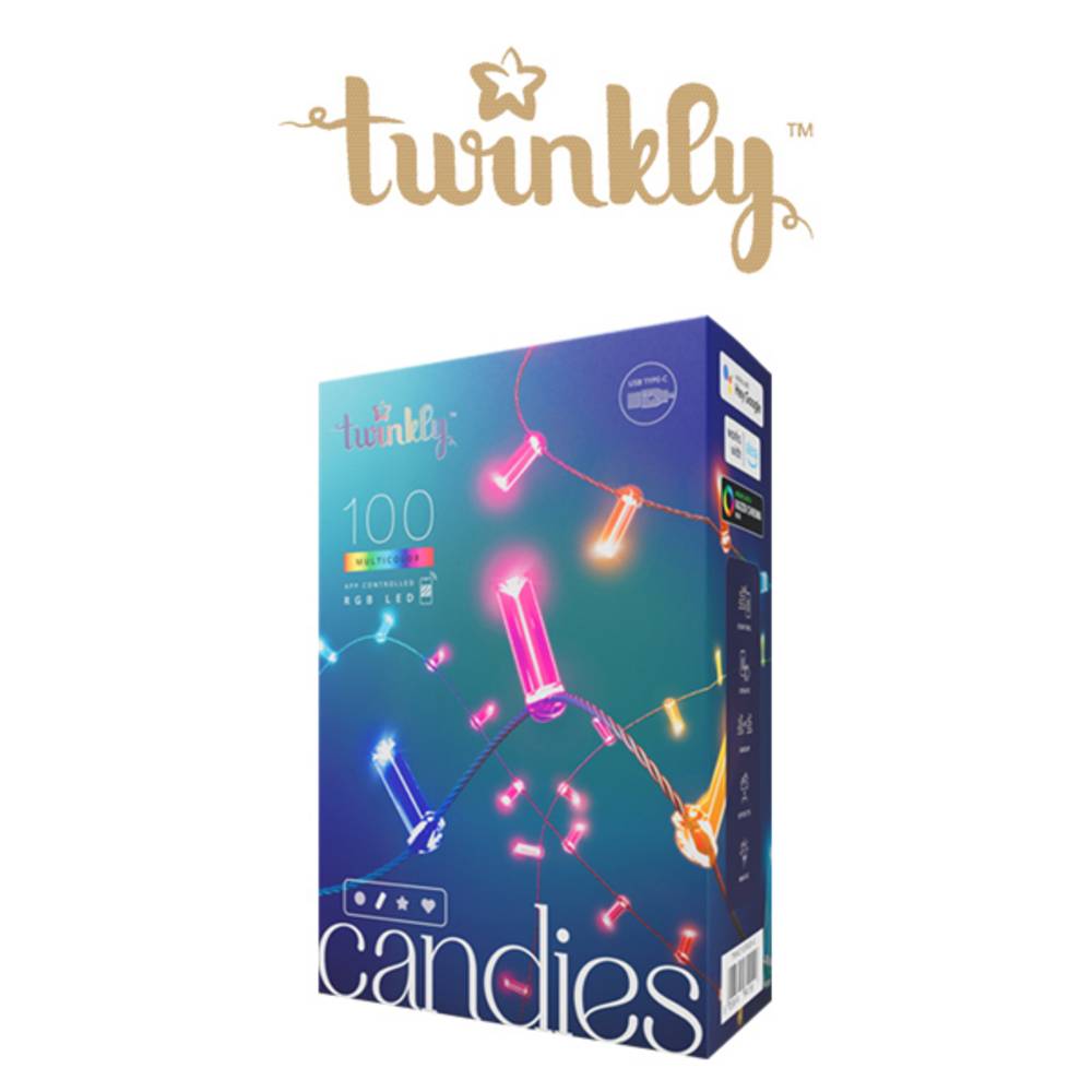 Guirlande Bougie connectée IP20 6m 100 LEDS RGB fil vert TWINKLY CANDIES - Imagen 2