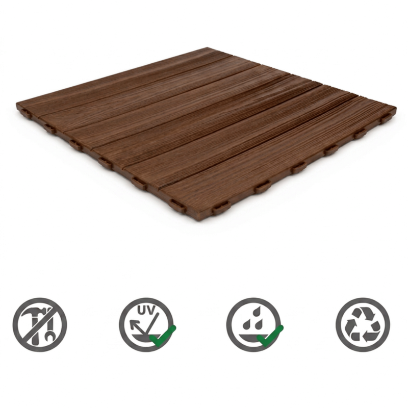 Dalle clipsable jardin "Effet bois" - Marron  - ArtPlast - Image 5