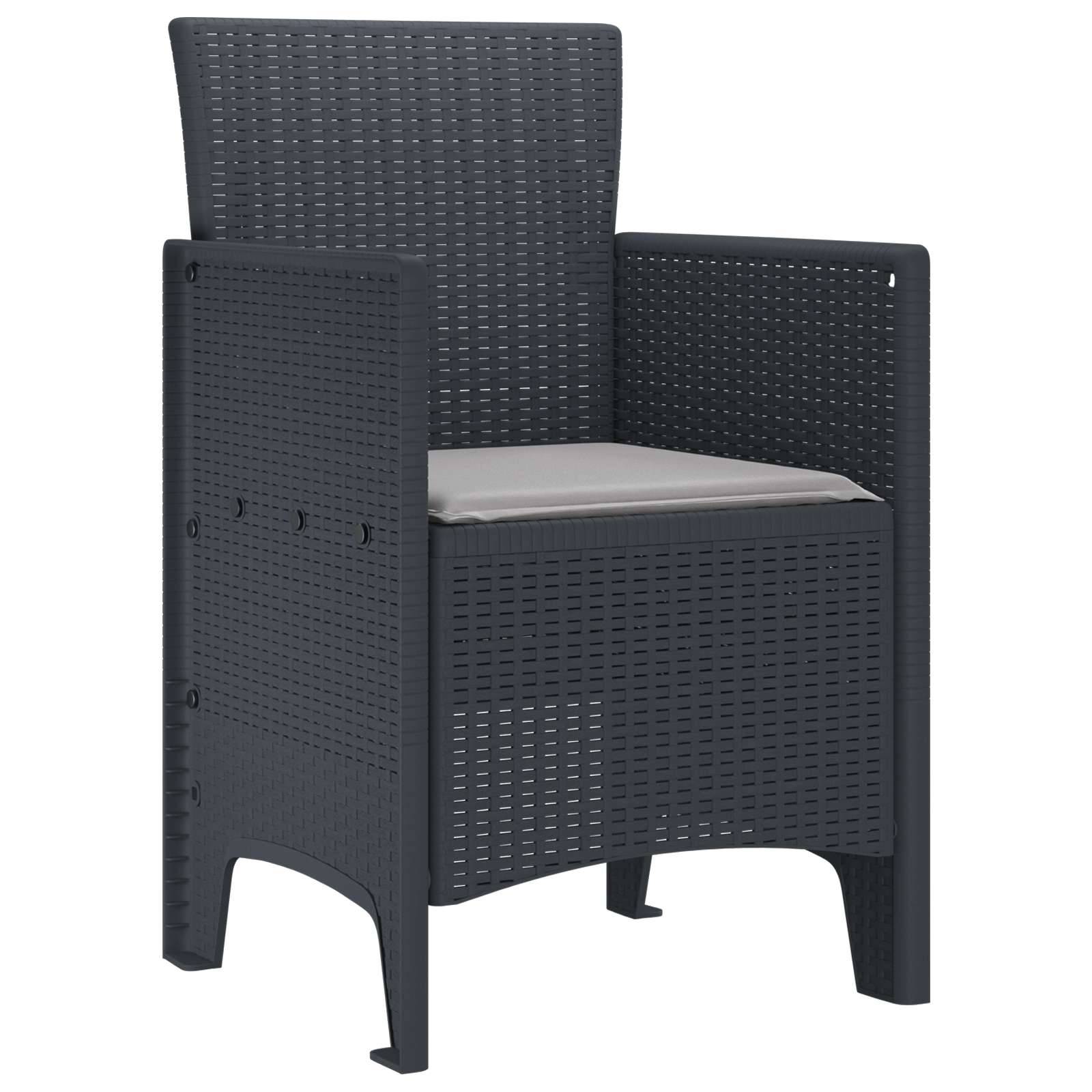 Chaise de jardin polypropylène anthracite 53 x 49 x 85 cm, Poids :12.8kg - PANGIVO - Image 2