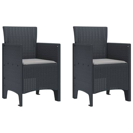 Chaise de jardin polypropylène anthracite 53 x 49 x 85 cm, Poids :12.8kg - PANGIVO - Image 1