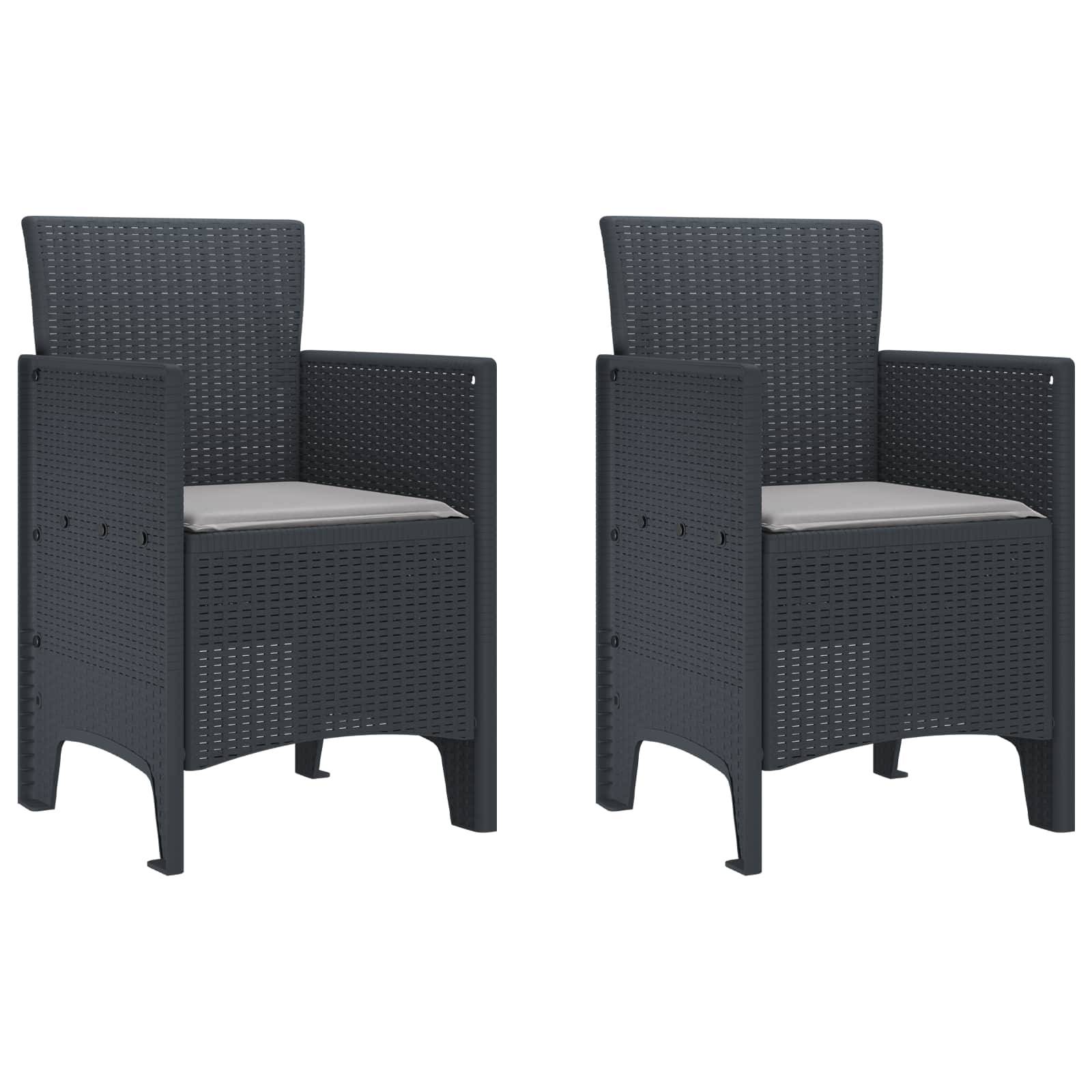 Chaise de jardin polypropylène anthracite 53 x 49 x 85 cm, Poids :12.8kg - PANGIVO - Image 1