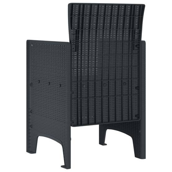 Chaise de jardin polypropylène anthracite 53 x 49 x 85 cm, Poids :12.8kg - PANGIVO - Image 5
