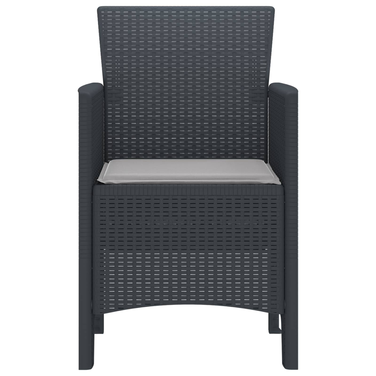 Chaise de jardin polypropylène anthracite 53 x 49 x 85 cm, Poids :12.8kg - PANGIVO - Image 3