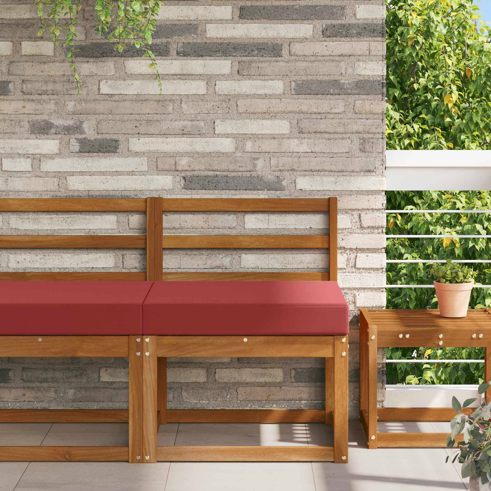 PANGIVO - Coussin de canapé polyester bordeaux 60 x 60 x 8 cm - PANGIVO - Image 1