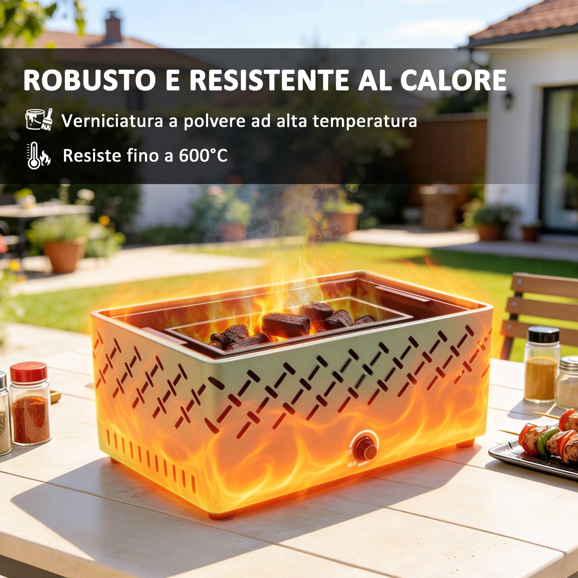 Barbecue à charbon portable avec ventilateur intégré pour extérieur, vert clai - Image 8