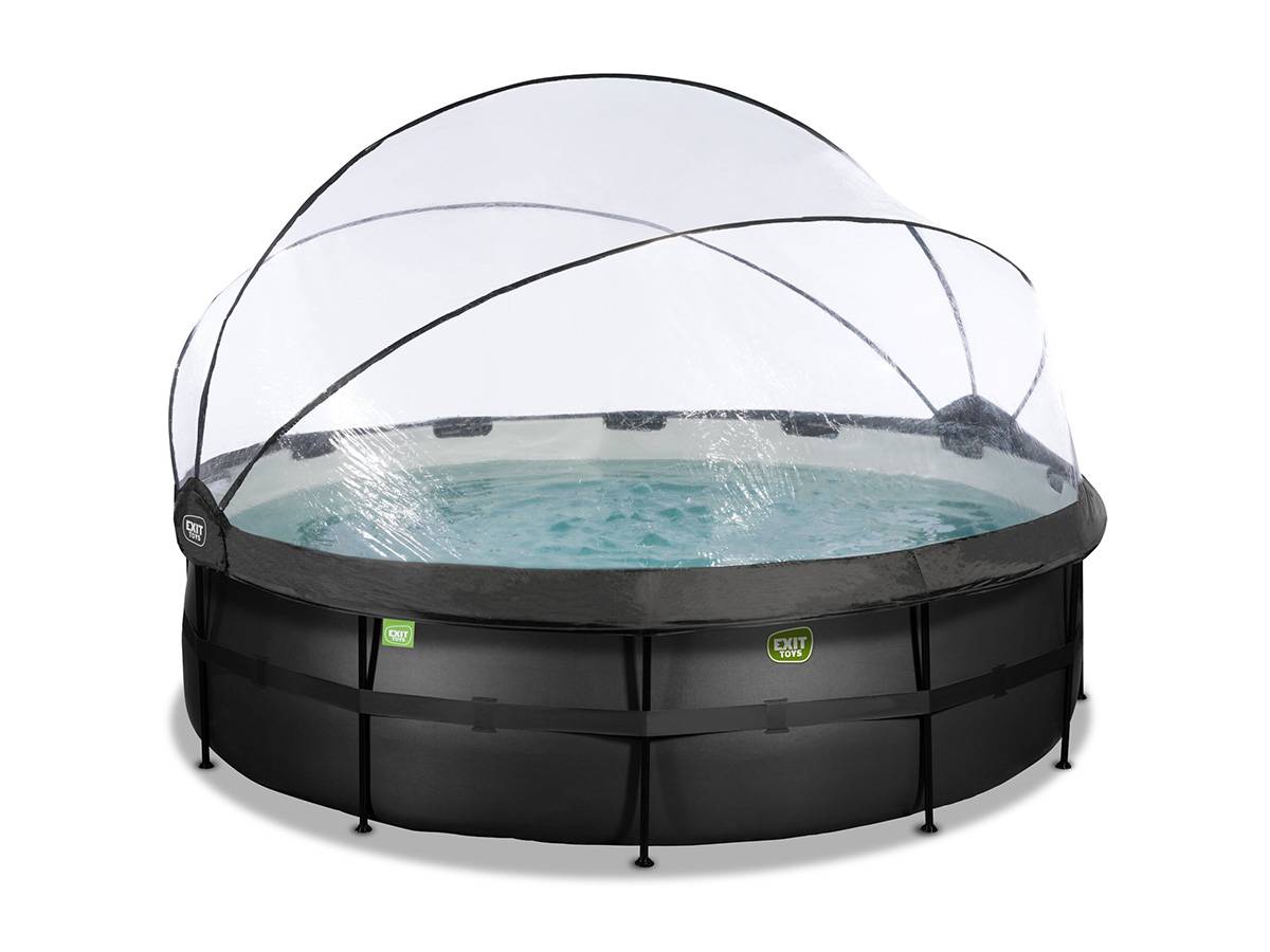 Exit Toys - Piscine tubulaire Black Leather ronde 4,88 x 1,22 m avec dôme - Exit Toys - Image 3