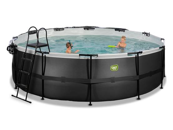 Exit Toys - Piscine tubulaire Black Leather ronde 4,88 x 1,22 m avec dôme - Exit Toys - Image 9