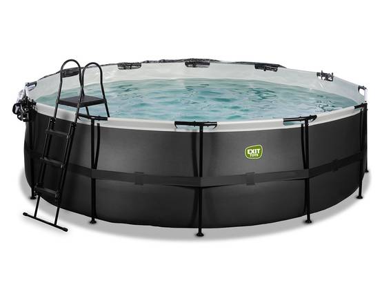 Exit Toys - Piscine tubulaire Black Leather ronde 4,88 x 1,22 m avec dôme - Exit Toys - Image 5