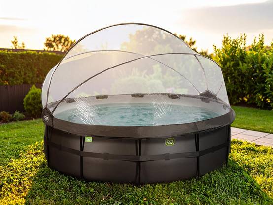 Exit Toys - Piscine tubulaire Black Leather ronde 4,88 x 1,22 m avec dôme - Exit Toys - Image 4