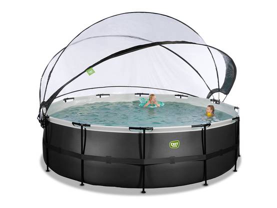 Exit Toys - Piscine tubulaire Black Leather ronde 4,88 x 1,22 m avec dôme - Exit Toys - Image 6