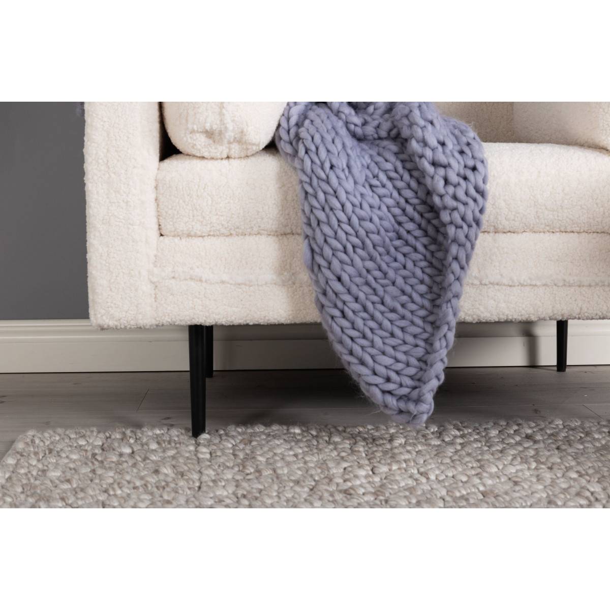 Paris Prix - Fauteuil Design Bouclette "Boom" 110cm Blanc - Image 8